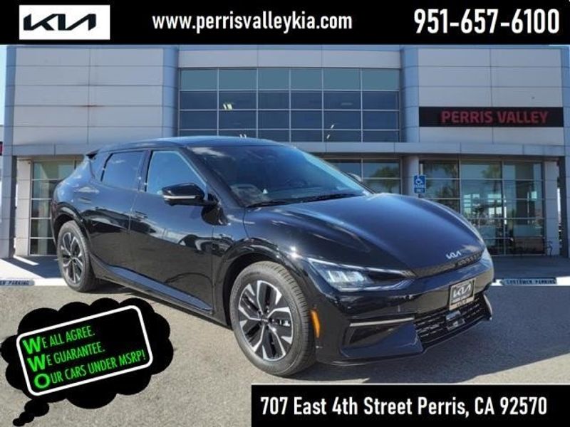 2024 Kia EV6 GT-Line in a Aurora Black Pearl exterior color and Blackinterior. Perris Valley Auto Center 951-657-6100 perrisvalleyautocenter.com 