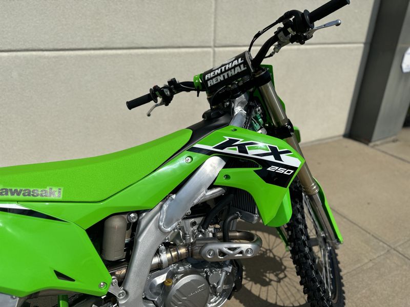 2024 Kawasaki KX 250 in a Lime Green exterior color. Cross Country Powersports 732-491-2900 crosscountrypowersports.com 