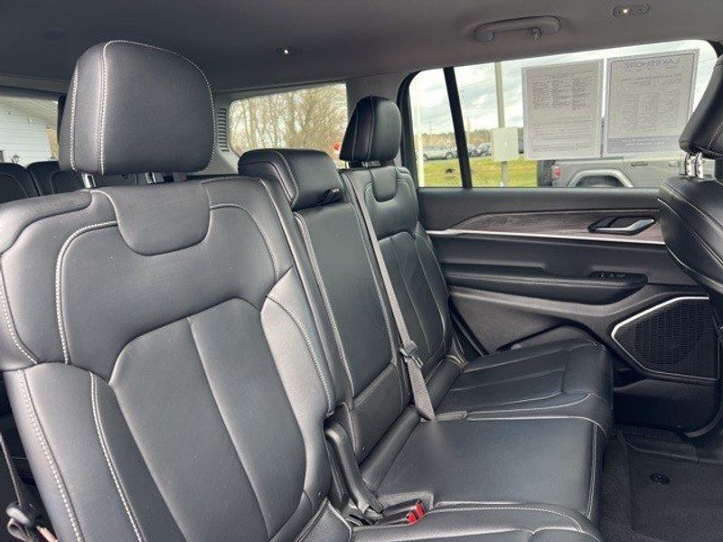 2022 Jeep Grand Cherokee L Limited in a Bright White Clear Coat exterior color and Global Blackinterior. Lakeshore CDJR Seaford 302-213-6058 lakeshorecdjr.com 