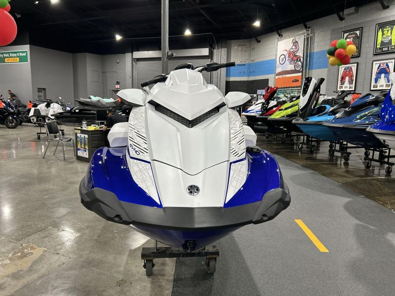 2025 Yamaha GP SVHO W/AUDIO  in a WHITE/RACING BLUE exterior color. Del Amo Motorsports of Redondo Beach (424) 390-7811 delamomotorsports.com 