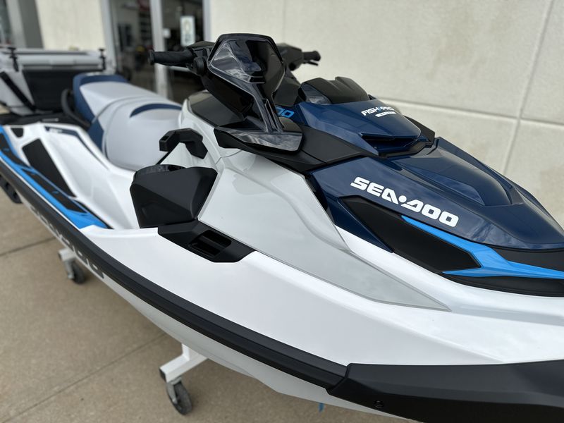 2023 SEA DOO FishPro SPORT 170 with Sound System  iDF  in a White - Gulfstream Blue exterior color. Cross Country Powersports 732-491-2900 crosscountrypowersports.com 