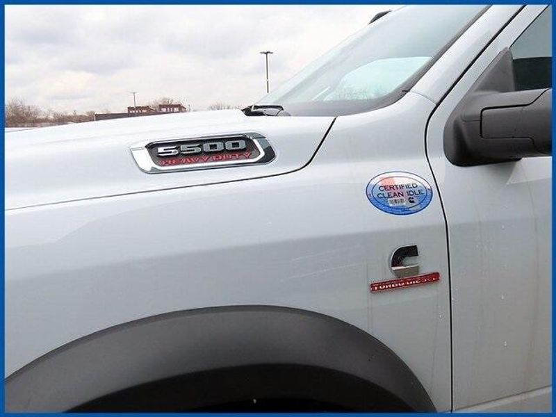 2024 RAM 5500 Chassis Cab Tradesman in a Bright White Clear Coat exterior color and Diesel Gray/Blackinterior. Papas Jeep Ram In New Britain, CT 860-356-0523 papasjeepram.com 