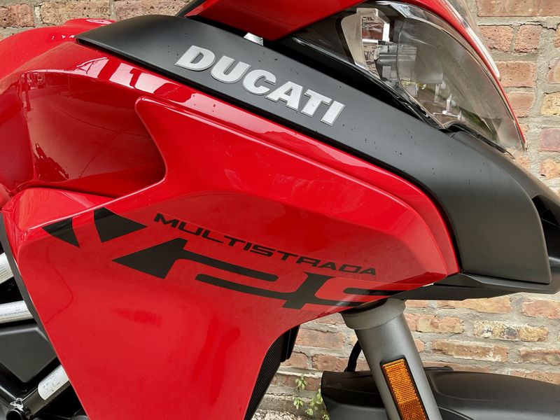 2023 Ducati Multistrada V2 S in a Red exterior color. Motoworks Chicago 312-738-4269 motoworkschicago.com 