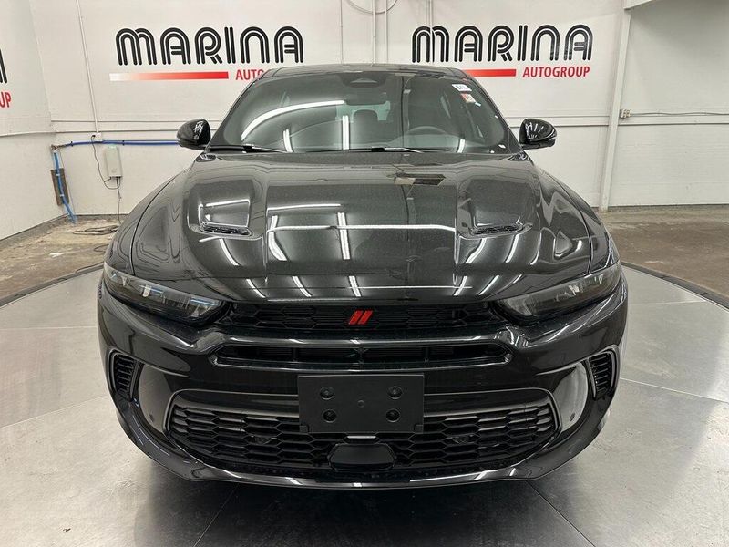 2024 Dodge Hornet R/T Plus Eawd in a 8 Ball exterior color and Blackinterior. Marina Auto Group (855) 564-8688 marinaautogroup.com 