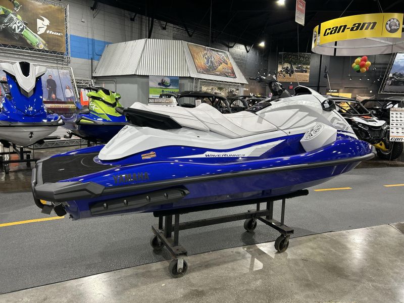 2025 Yamaha GP SVHO W/AUDIO  in a WHITE/RACING BLUE exterior color. Del Amo Motorsports of Redondo Beach (424) 390-7811 delamomotorsports.com 