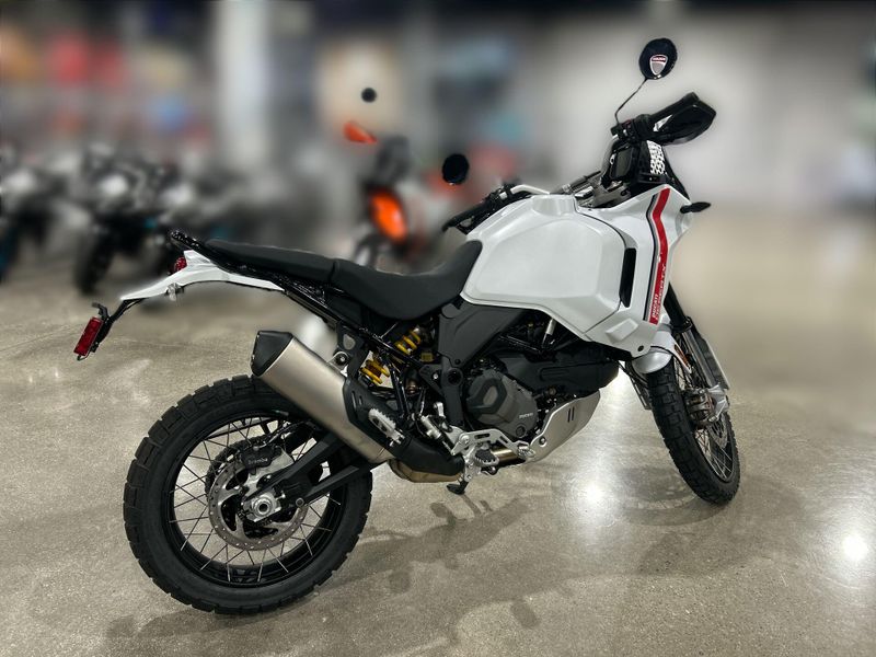 New 2025 Ducati Desertx  in a STAR WHITE SILK exterior color. Del Amo Motorsports of Redondo Beach (424) 390-7811 delamomotorsports.com 