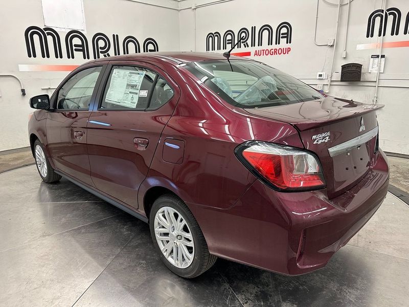 2024 Mitsubishi Mirage G4 SE in a Wine Red Metallic exterior color and Blackinterior. Marina Auto Group (855) 564-8688 marinaautogroup.com 