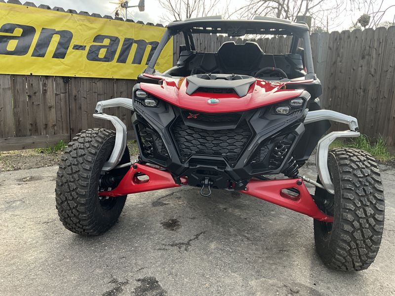 2024 Can-Am MAVERICK R X in a LEGION RED exterior color. BMW Motorcycles of Modesto 209-524-2955 bmwmotorcyclesofmodesto.com 