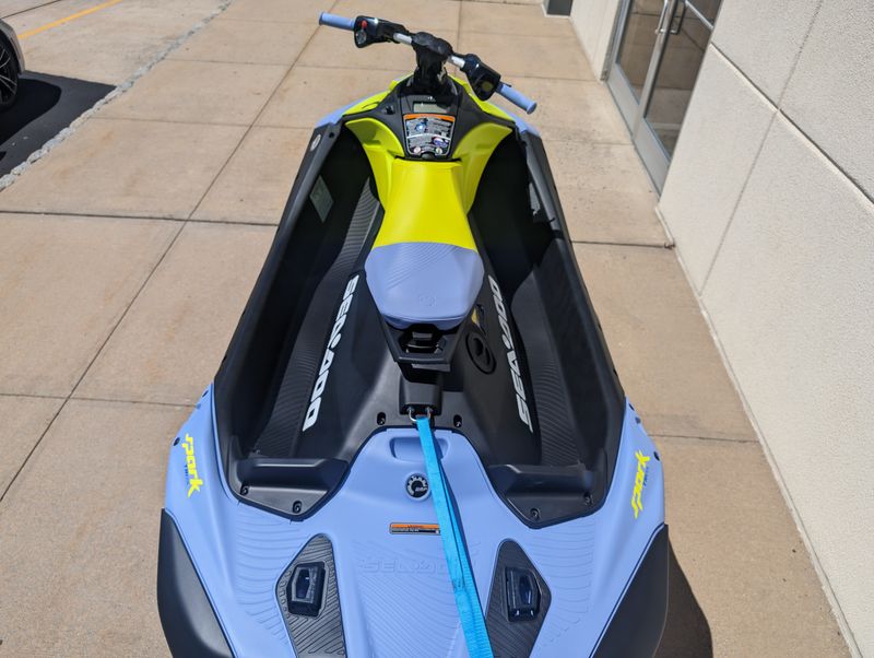 2024 SEA DOO SPARK TRIXX 3 UP  in a VAPOR BLUE / NEON YELLOW exterior color. Cross Country Powersports 732-491-2900 crosscountrypowersports.com 