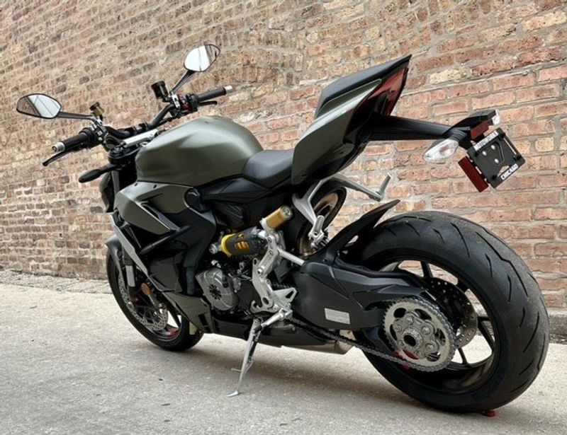 2023 Ducati Streetfighter V2 in a Storm Green exterior color. Motoworks Chicago 312-738-4269 motoworkschicago.com 