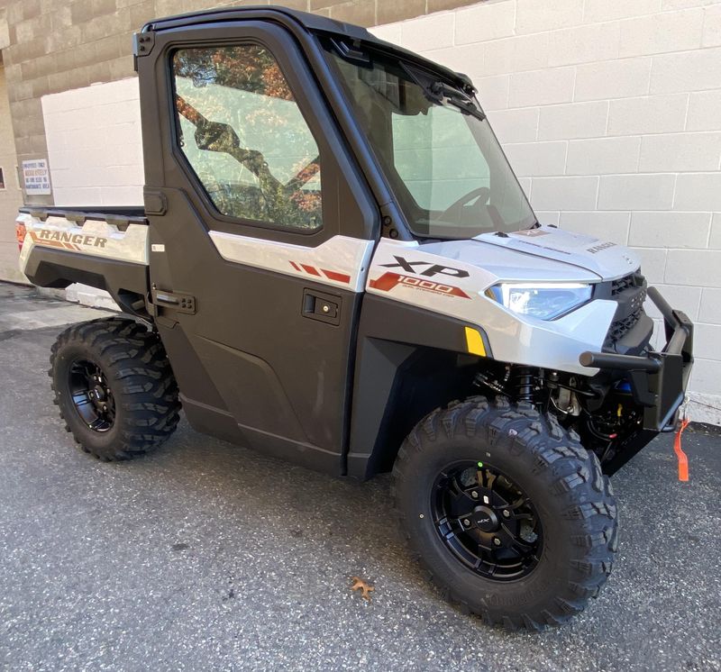 2024 Polaris Ranger XP 1000 NorthStar Edition in a Ghost White Met exterior color. Plaistow Powersports (603) 819-4400 plaistowpowersports.com 