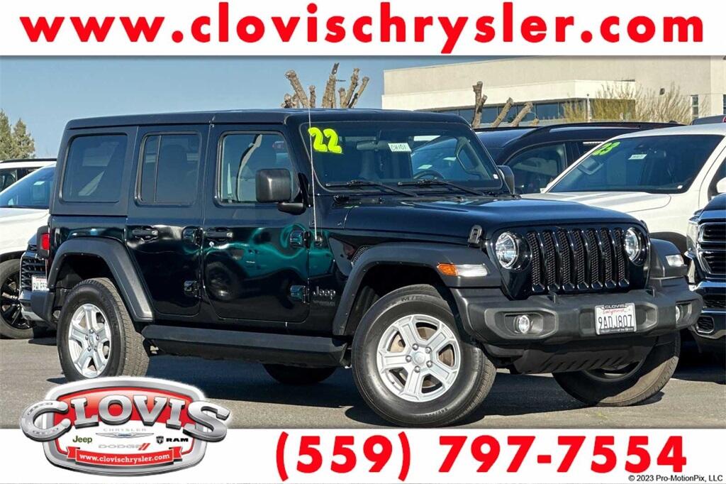 Used 2022 Jeep Wrangler Unlimited Sport S with VIN 1C4HJXDG5NW149671 for sale in Clovis, CA