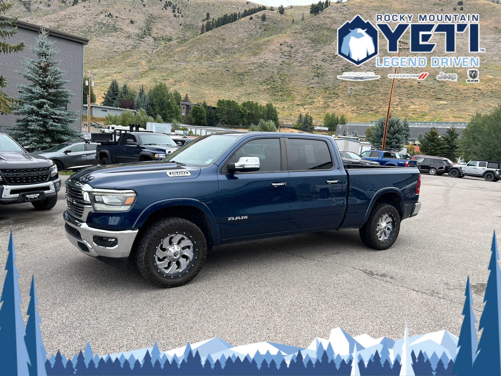 Used 2021 RAM Ram 1500 Pickup Laramie with VIN 1C6SRFRTXMN740170 for sale in Jackson, WY