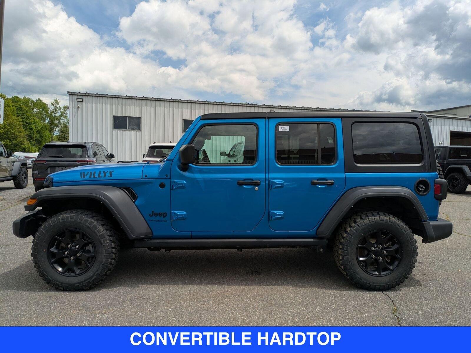 Used 2022 Jeep Wrangler Unlimited Willys Sport with VIN 1C4HJXDG8NW237324 for sale in Brattleboro, VT