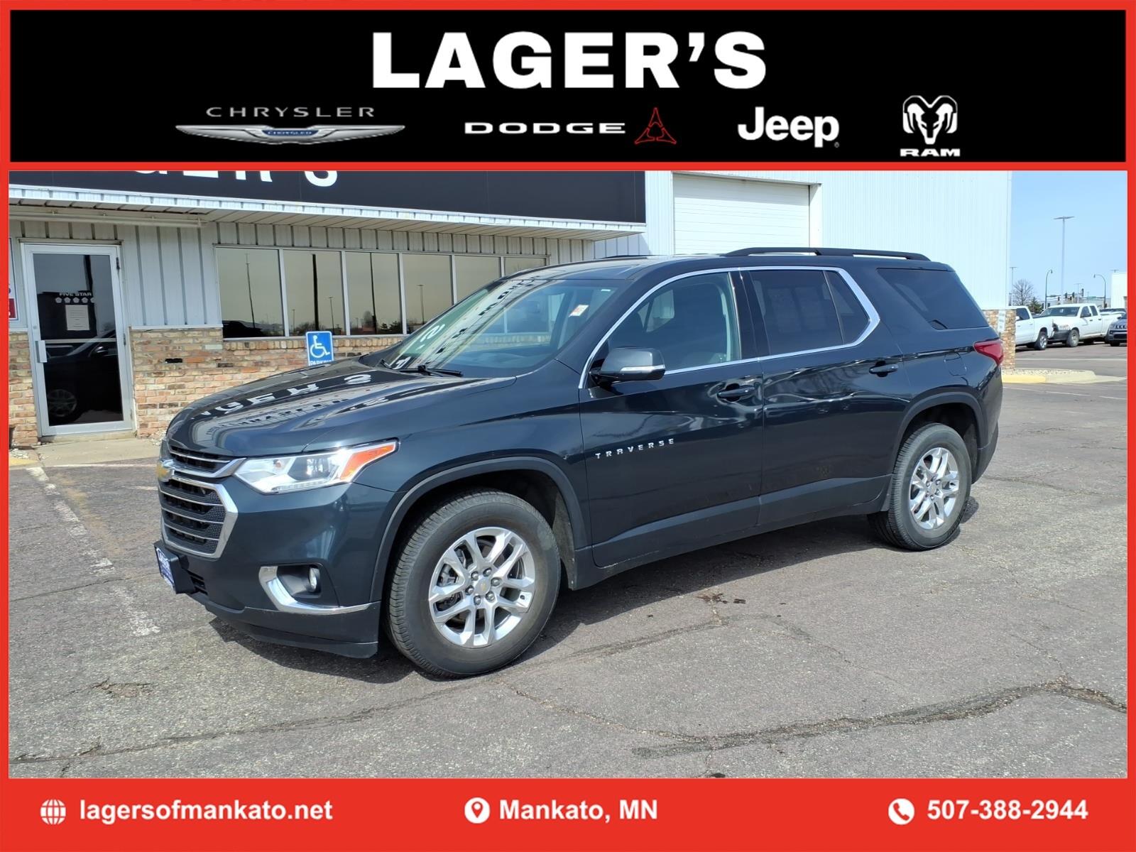 Used 2020 Chevrolet Traverse 1LT with VIN 1GNEVGKW9LJ309084 for sale in Mankato, Minnesota