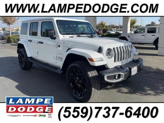 Used 2021 Jeep Wrangler Unlimited Sahara 4XE with VIN 1C4JJXP63MW742917 for sale in Visalia, CA