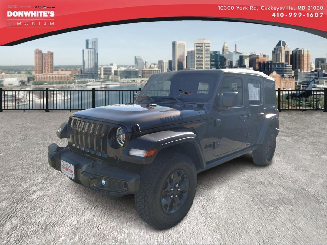 Used 2021 Jeep Wrangler Unlimited Willys with VIN 1C4HJXDN7MW600824 for sale in Cockeysville, MD