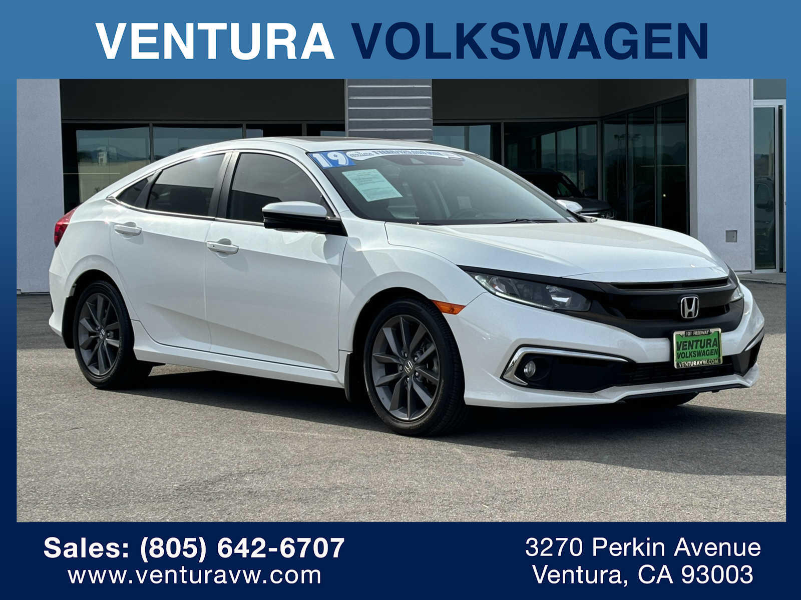 Used 2019 Honda Civic EX with VIN 19XFC1F34KE205193 for sale in Ventura, CA