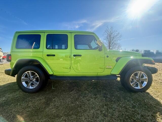 Used 2021 Jeep Wrangler Unlimited Sahara with VIN 1C4HJXEN4MW813390 for sale in Angola, IN