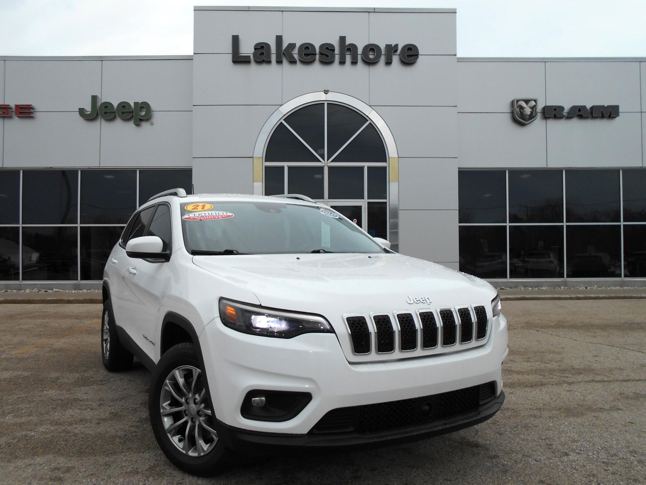 Certified 2021 Jeep Cherokee Latitude Lux with VIN 1C4PJMMX4MD186635 for sale in Montague, MI