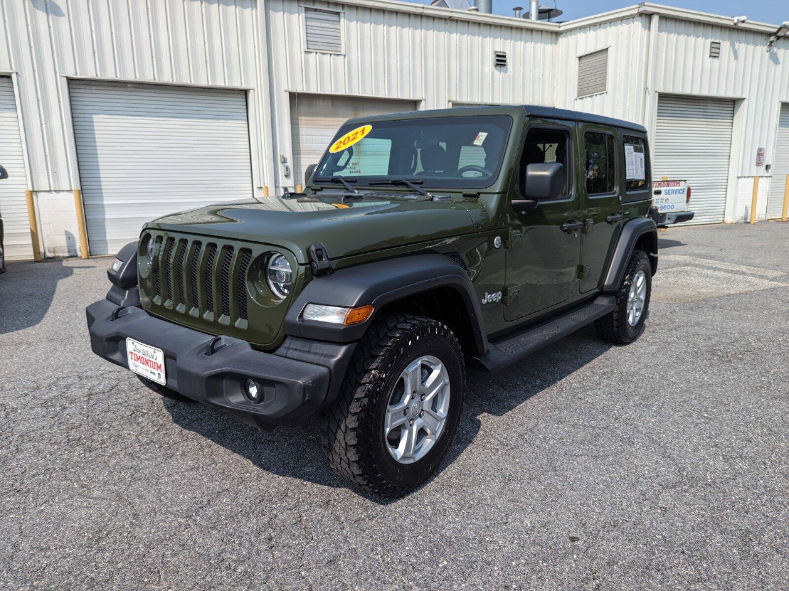 Used 2021 Jeep Wrangler Unlimited Sport S with VIN 1C4HJXDN0MW529935 for sale in Cockeysville, MD