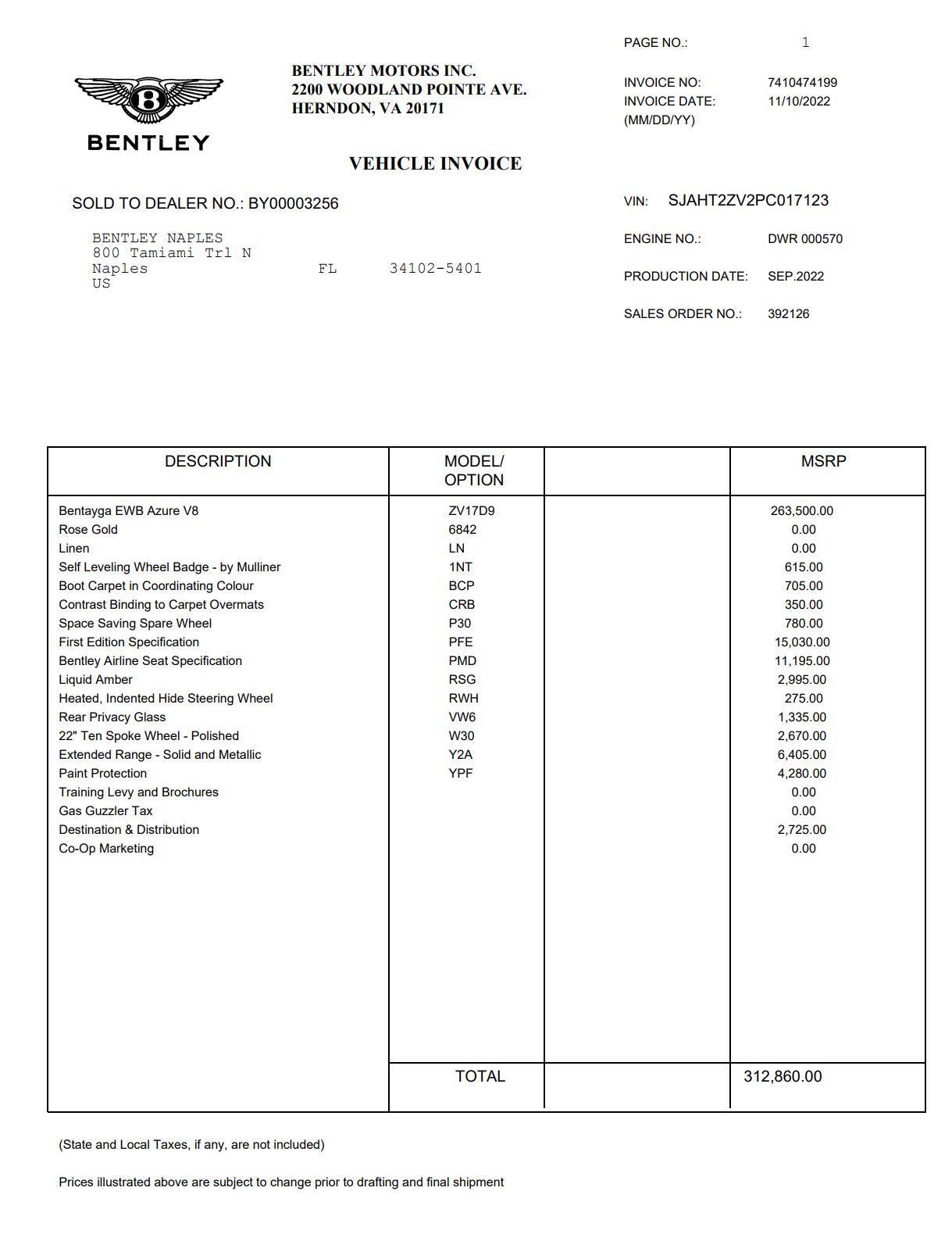 Used 2023 Bentley Bentayga Azure First Edition