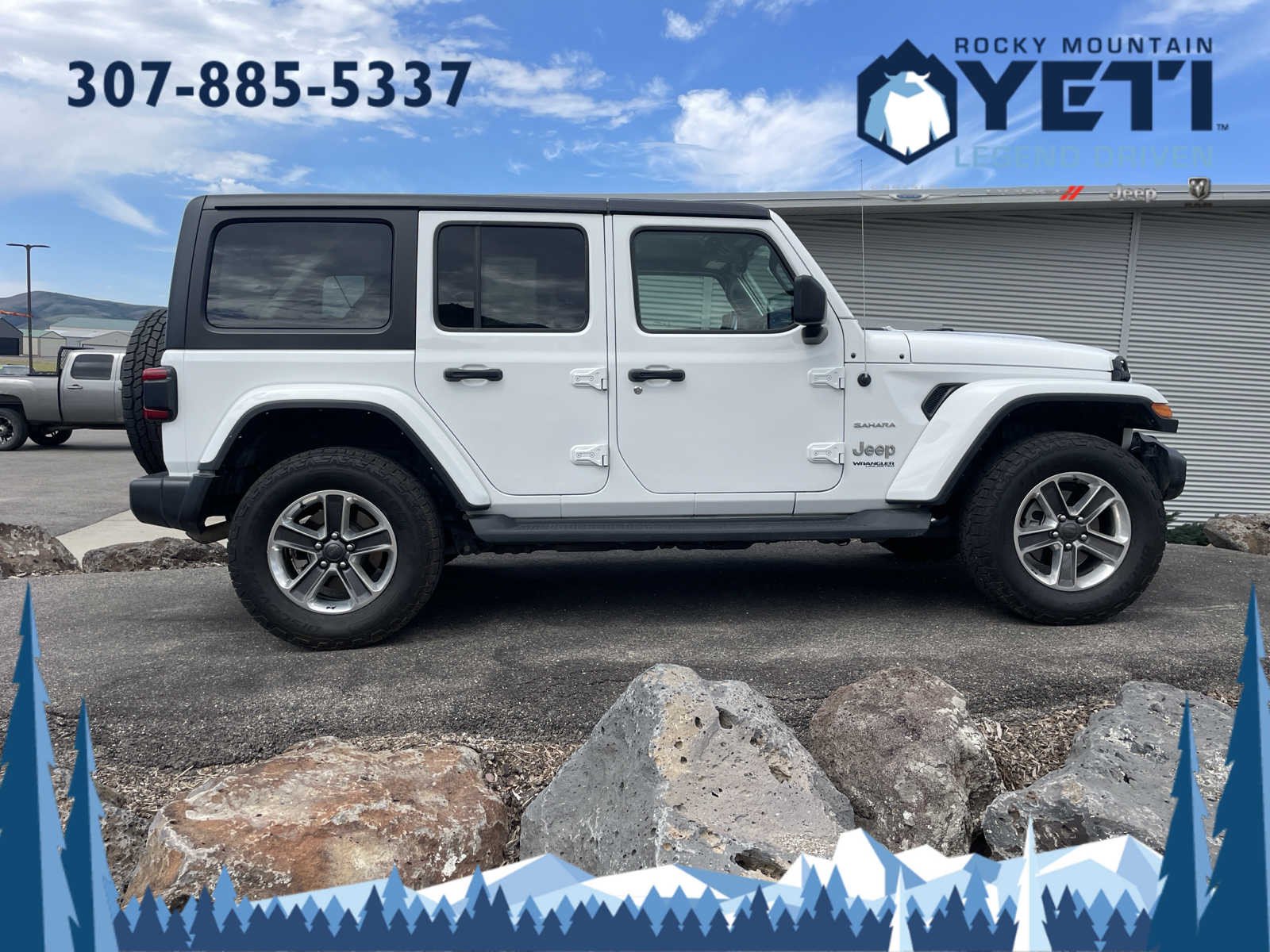 Used 2022 Jeep Wrangler Unlimited Sahara with VIN 1C4HJXEN4NW120689 for sale in Afton, WY