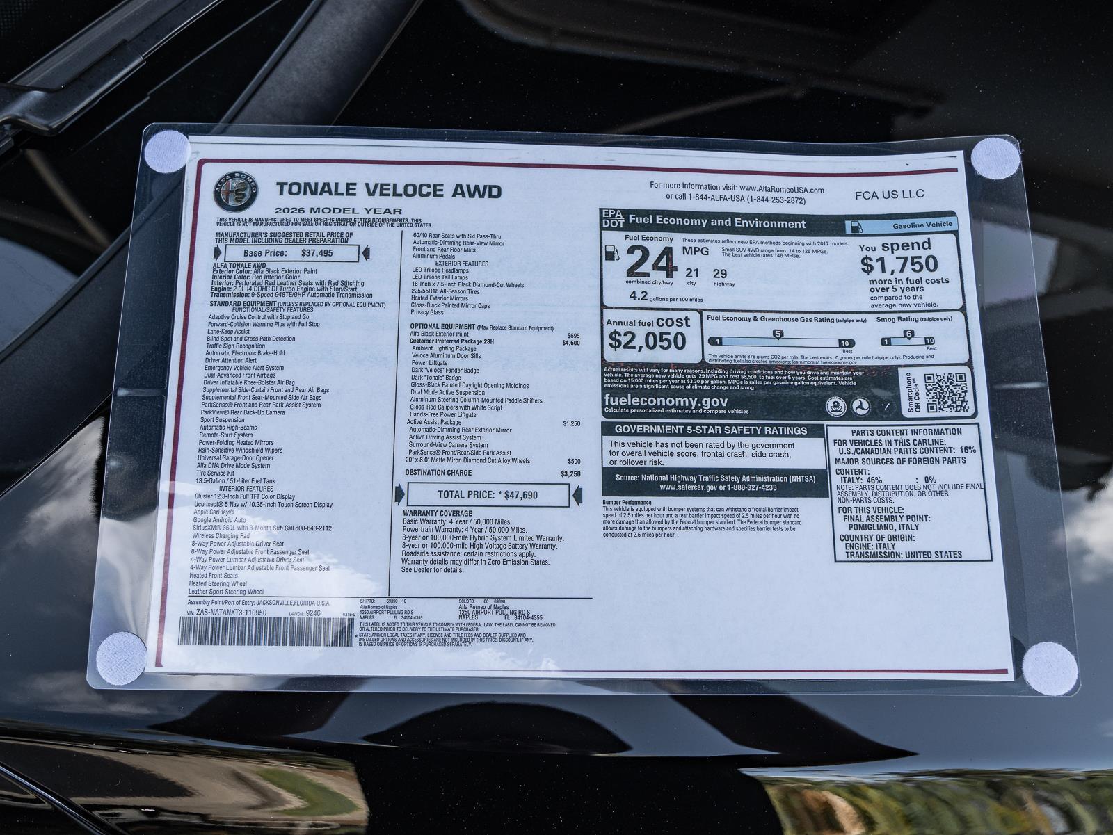 New 2026 Alfa Romeo Tonale Veloce Awd