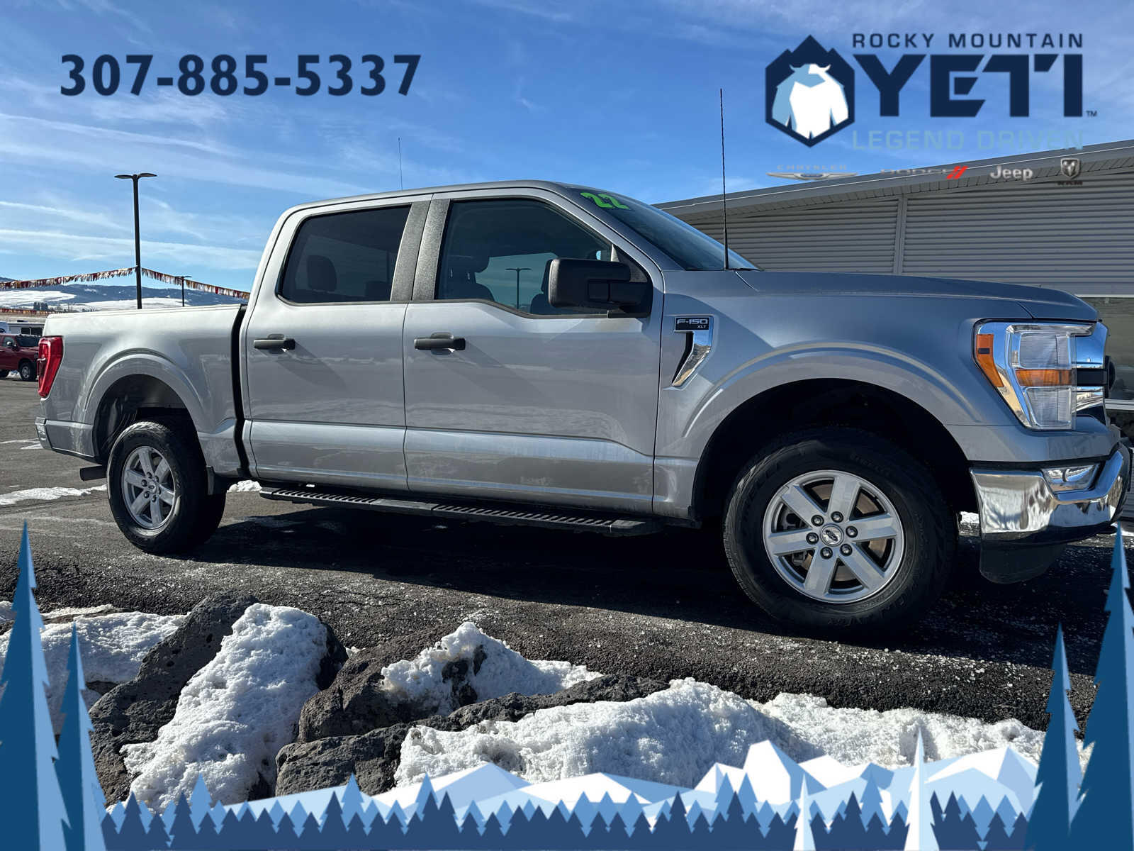 Used 2022 Ford F-150 XLT with VIN 1FTFW1E82NKD43157 for sale in Jackson, WY