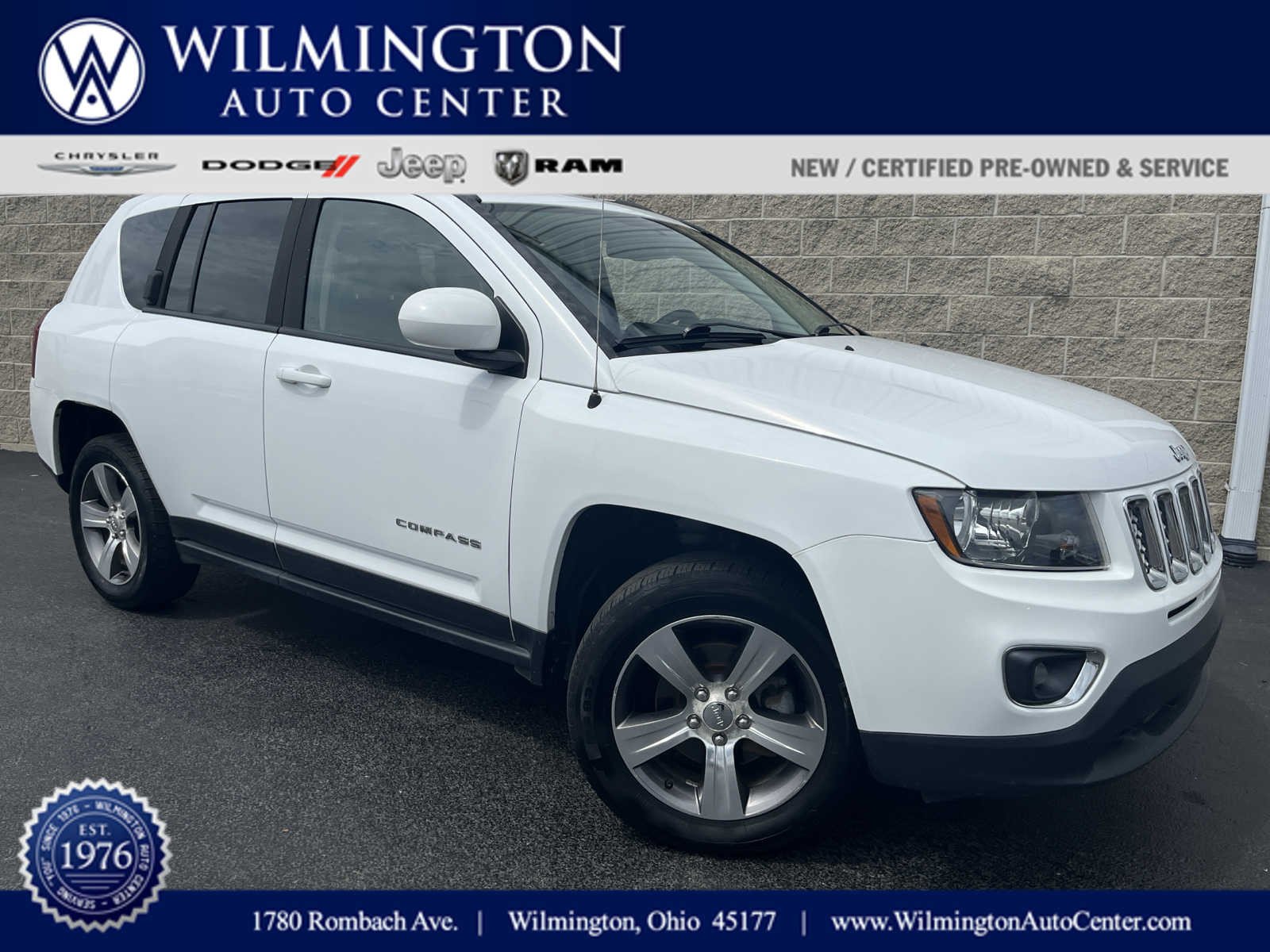 Used 2016 Jeep Compass High Altitude with VIN 1C4NJCEA8GD800697 for sale in Wilmington, OH