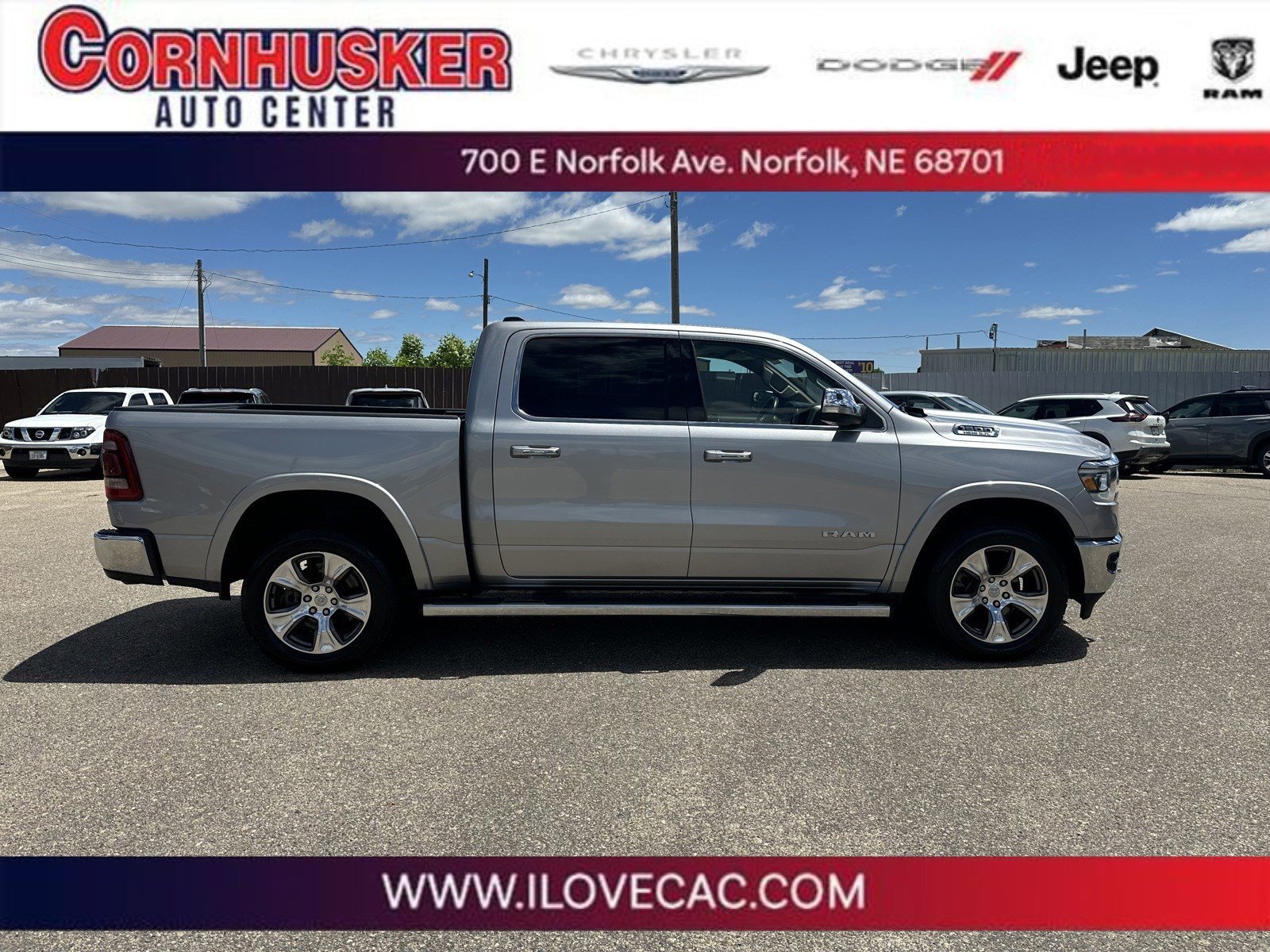 Used 2020 RAM Ram 1500 Pickup Laramie with VIN 1C6SRFJT9LN201193 for sale in Norfolk, NE