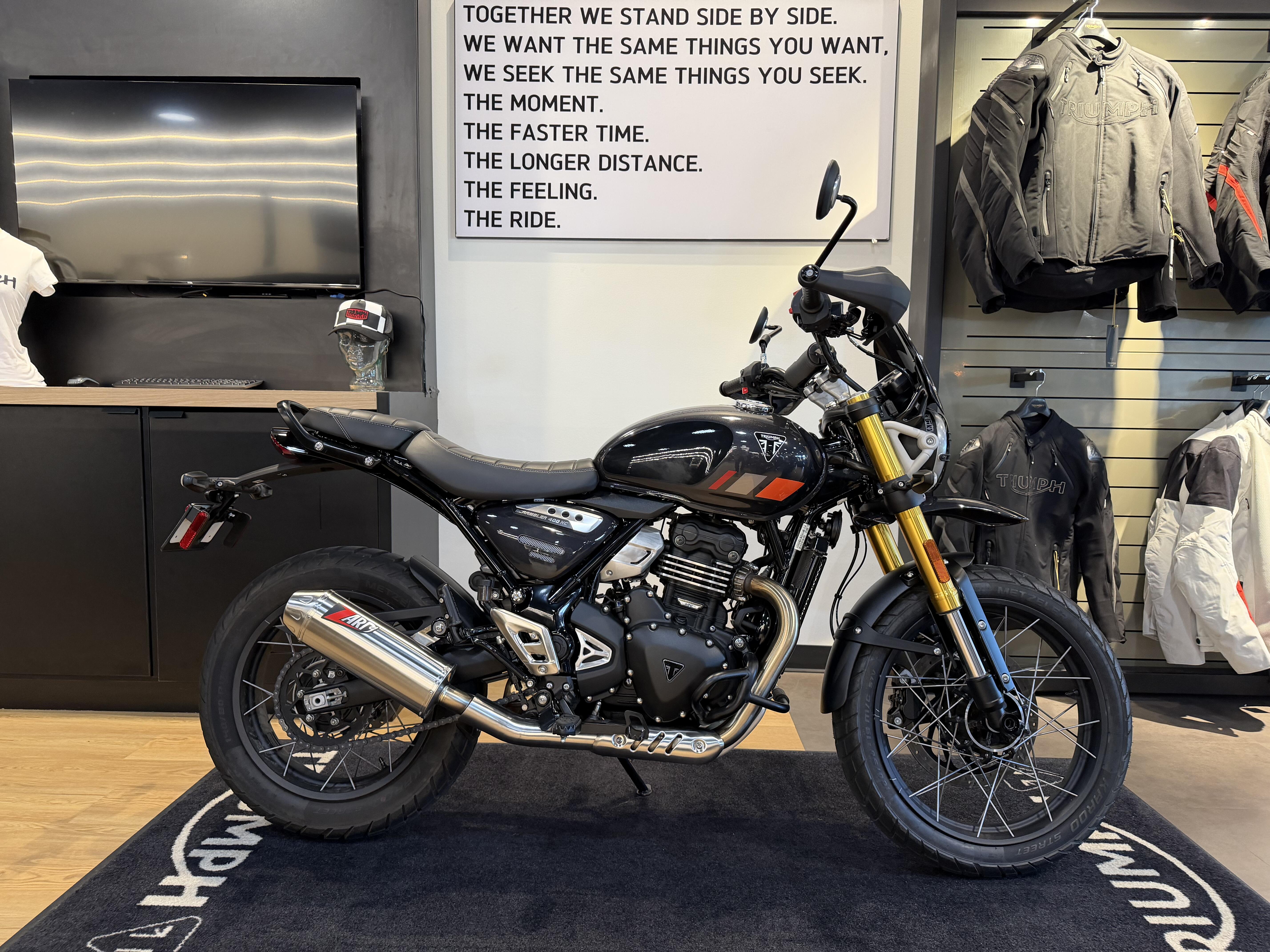 2026 Triumph Scrambler 400 XC - STORM GREY - WITH CUSTOM EXHAUST