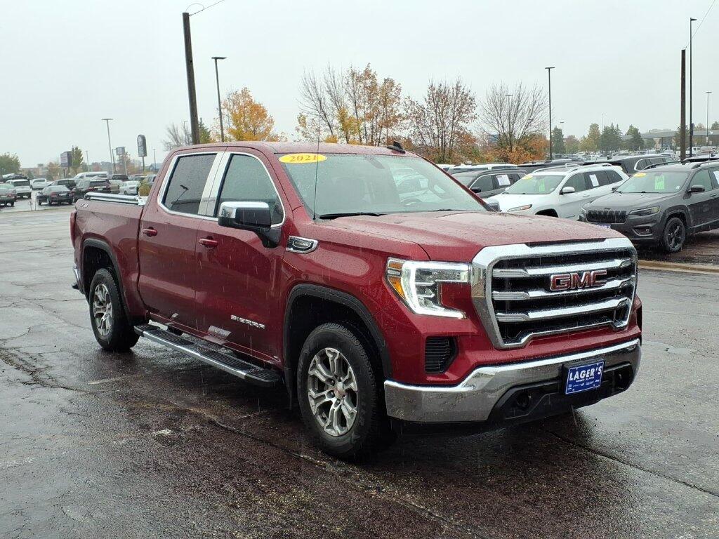 Used 2021 GMC Sierra 1500 SLE with VIN 3GTU9BEDXMG433759 for sale in Mankato, Minnesota
