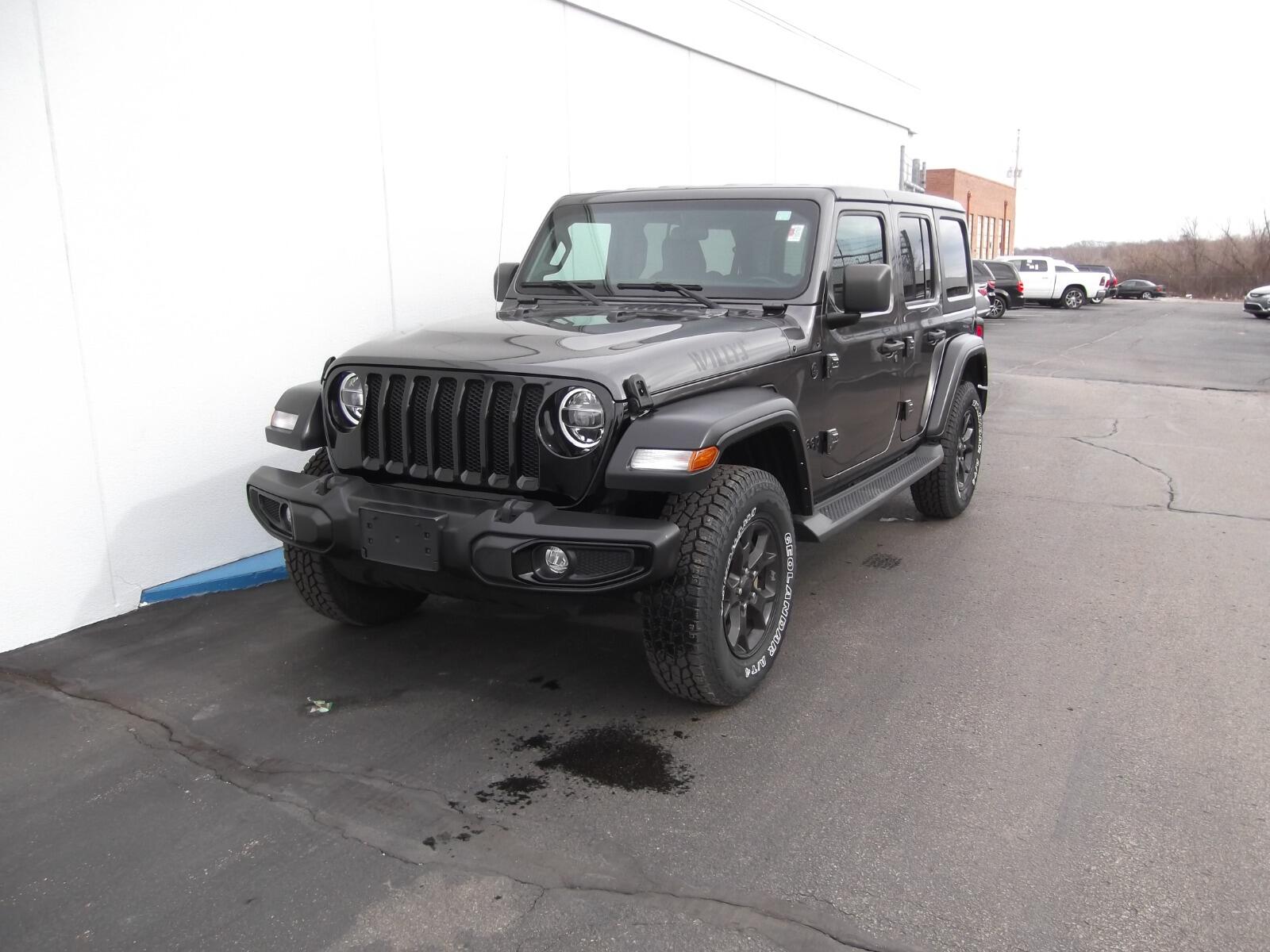 Used 2021 Jeep Wrangler Unlimited Willys with VIN 1C4HJXDN2MW865571 for sale in Kansas City