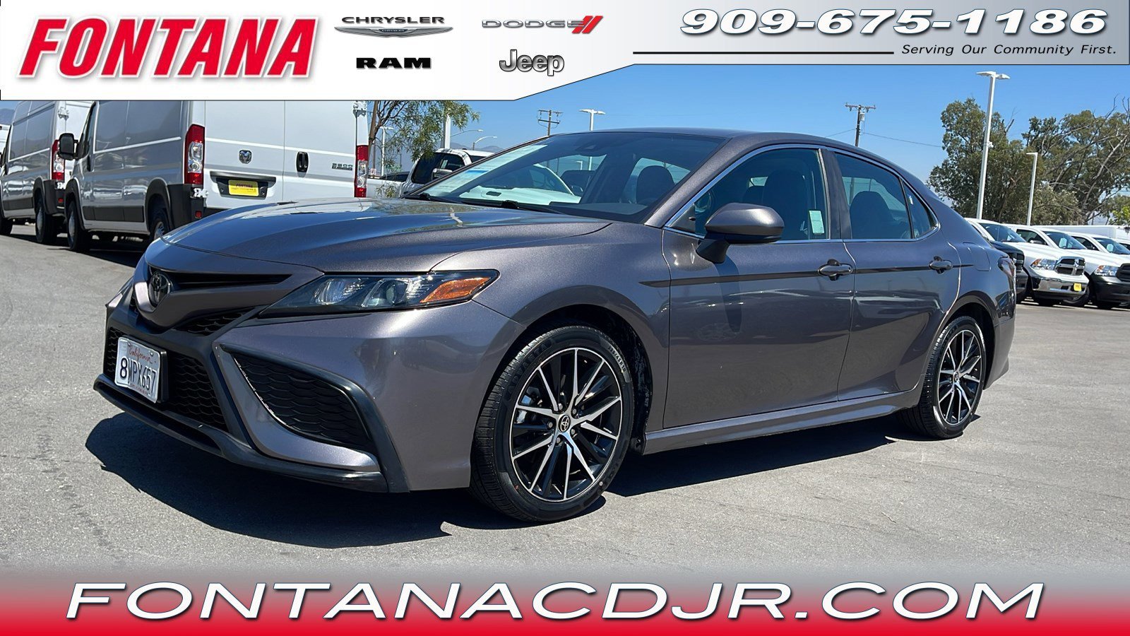 Used 2021 Toyota Camry SE with VIN 4T1G11AK4MU478157 for sale in Fontana, CA