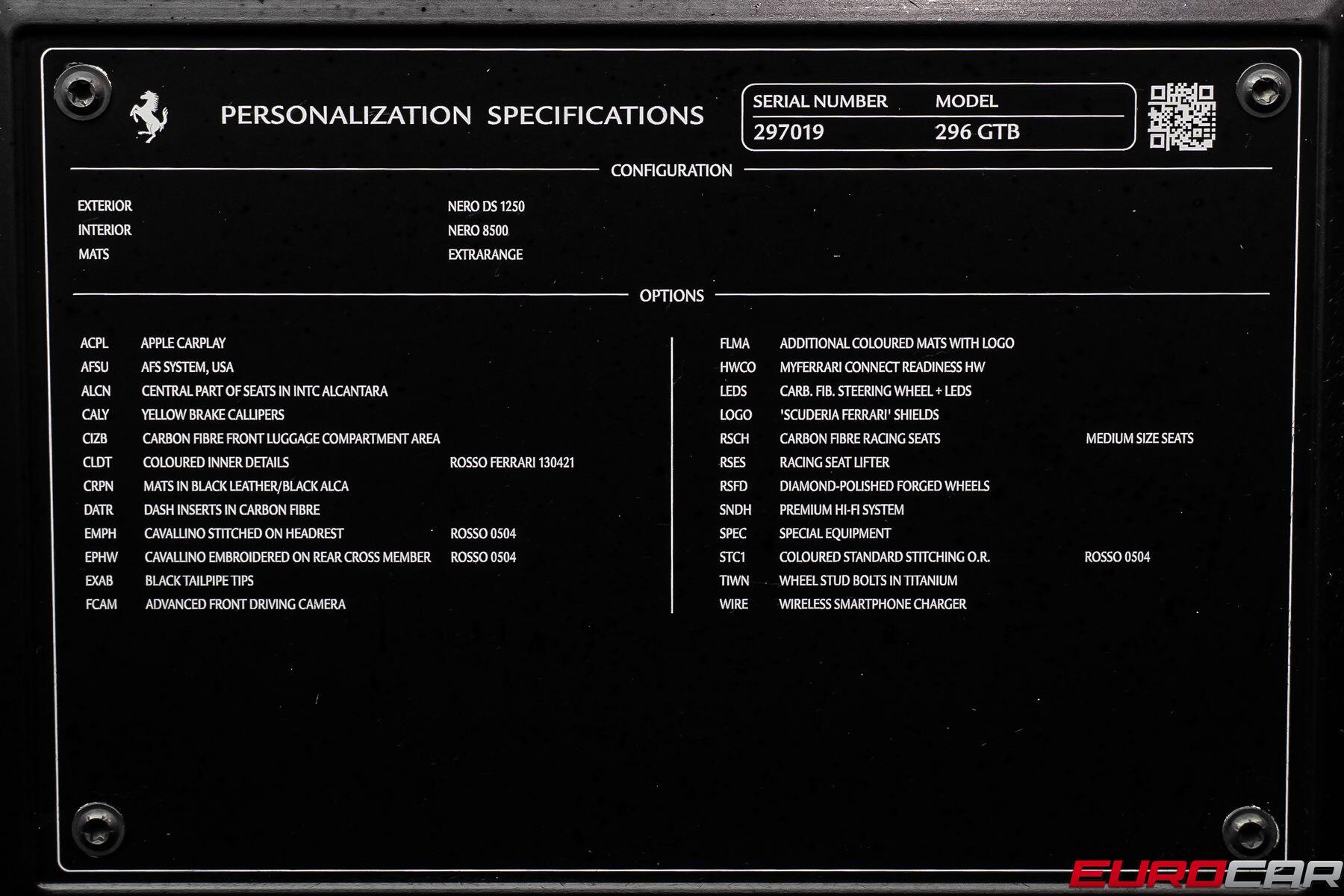 2023 Ferrari 296 GTB *CARBON STEERING WHEEL * PASSENGER DISPLAY*Image 12
