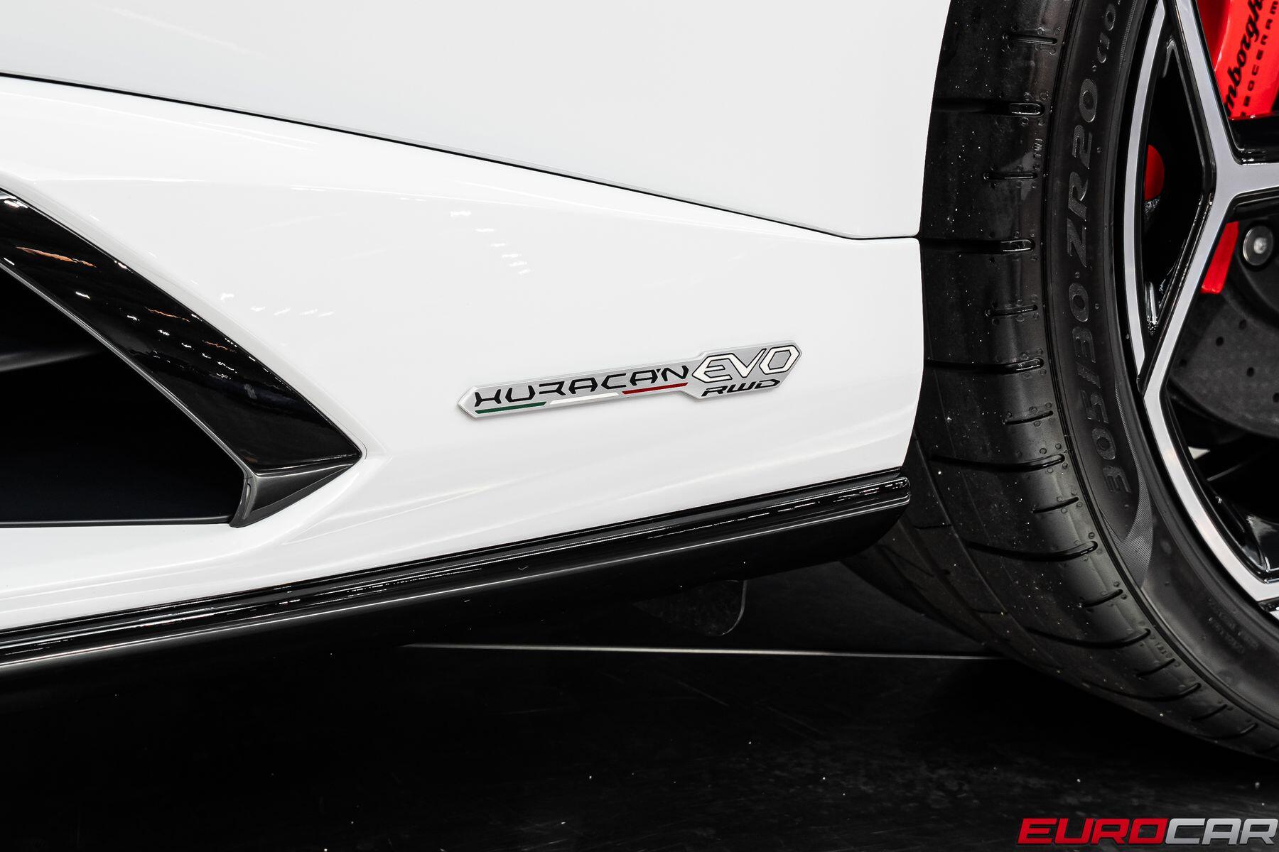 2023 Lamborghini Huracan EVO Spyder RWD *60TH ANNIVERSARY EDITION * FULL PPF* in a Bianco Icarus Metallic exterior color and Blackinterior. Eurocars OC 949-722-7121 eurocaroc.com 