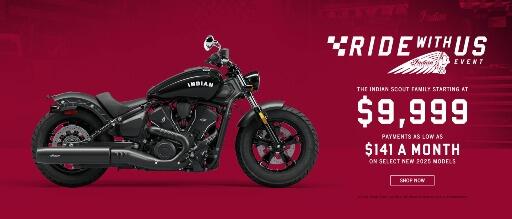 The Indian Scout Family Starting at $9,999 Payments As Low As $141 A Month On Select New 2025 Models