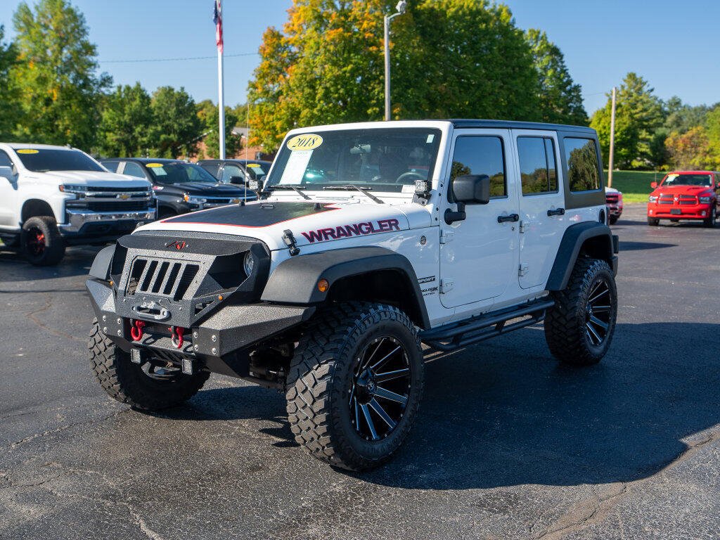 Used 2018 Jeep Wrangler JK Unlimited Sport with VIN 1C4BJWDG5JL813947 for sale in Angola, IN