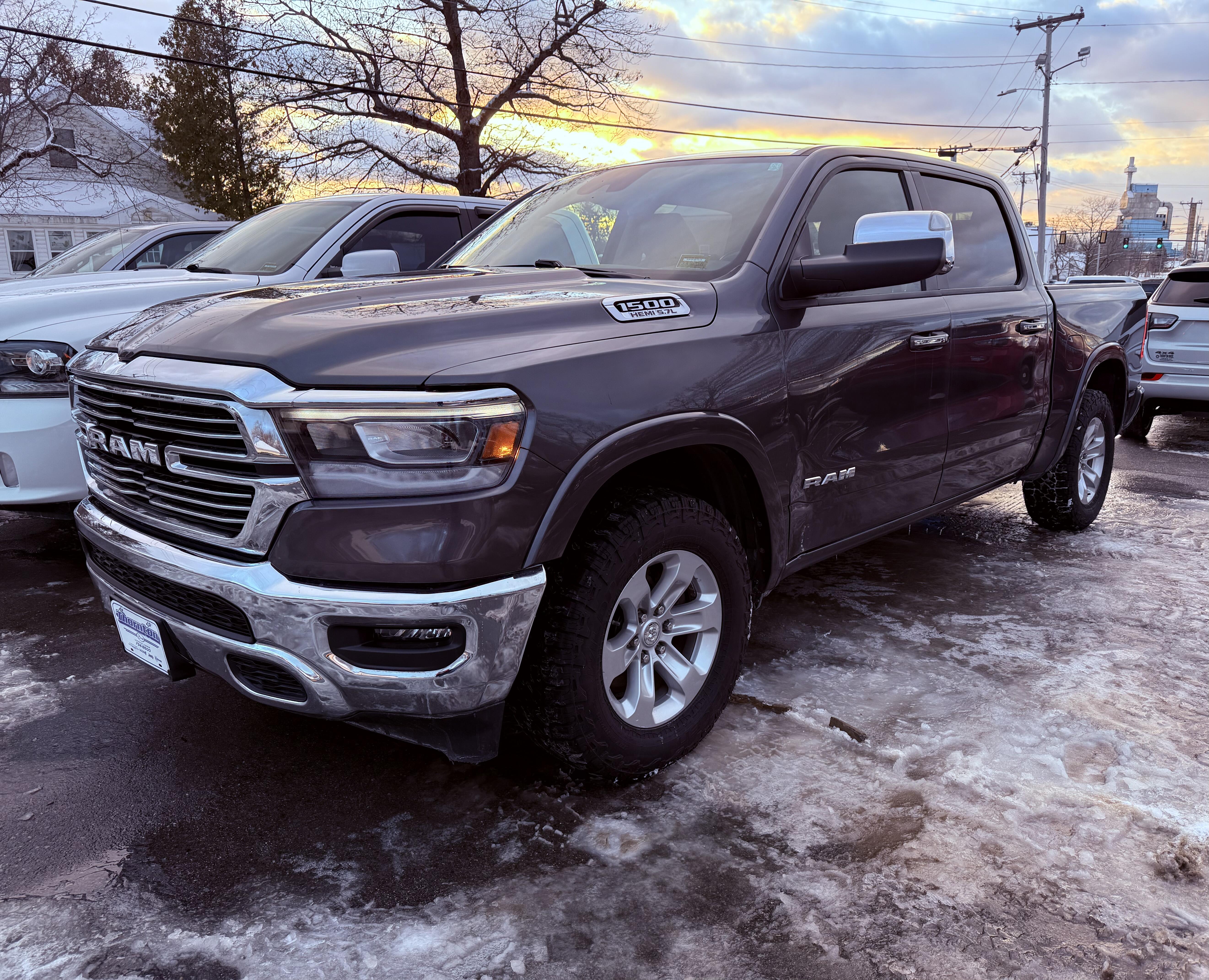 Used 2021 RAM Ram 1500 Pickup Laramie with VIN 1C6SRFJT9MN589768 for sale in Lincoln, ME