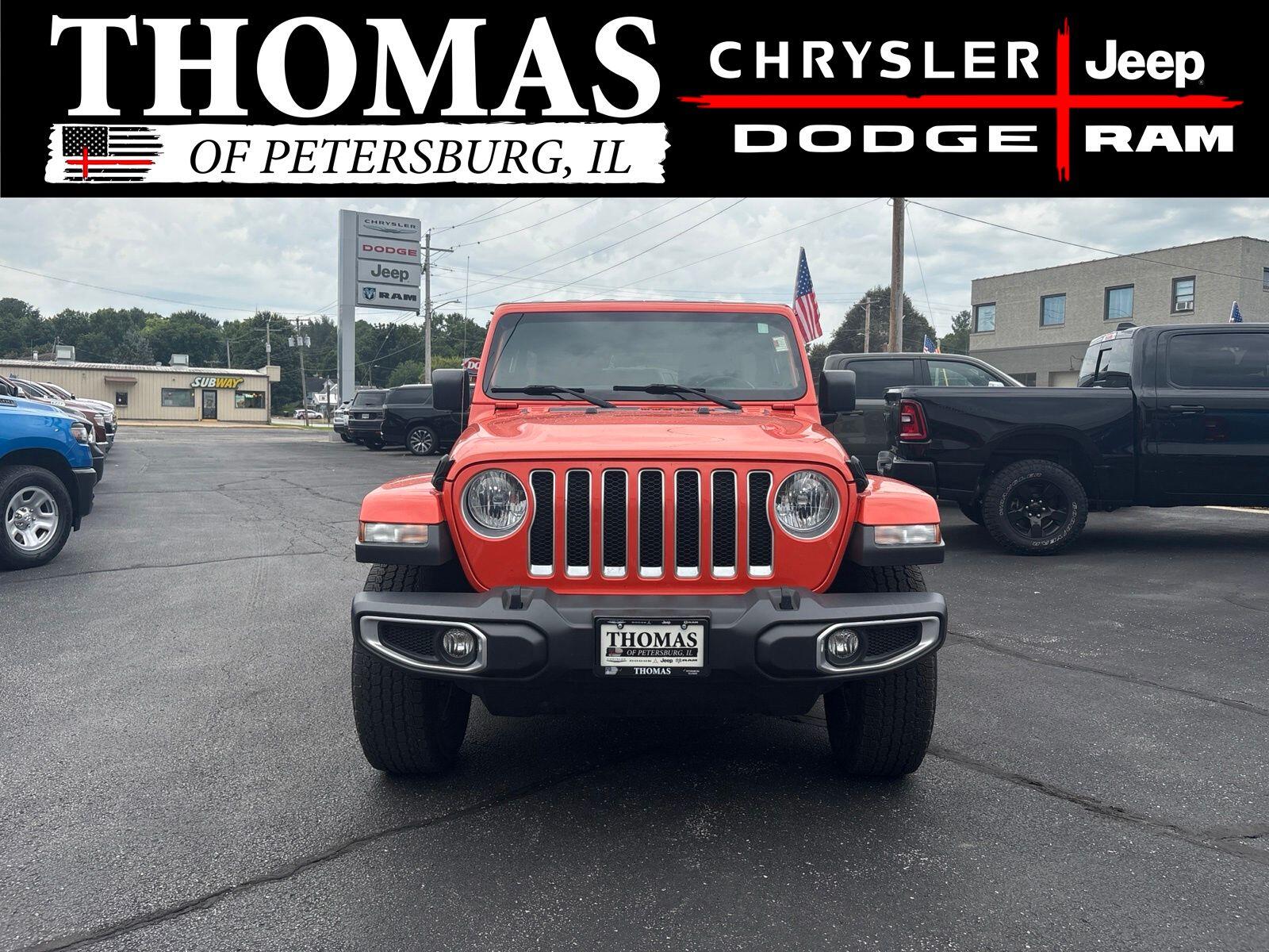 Used 2018 Jeep All-New Wrangler Unlimited Sahara with VIN 1C4HJXEG1JW302488 for sale in Petersburg, IL
