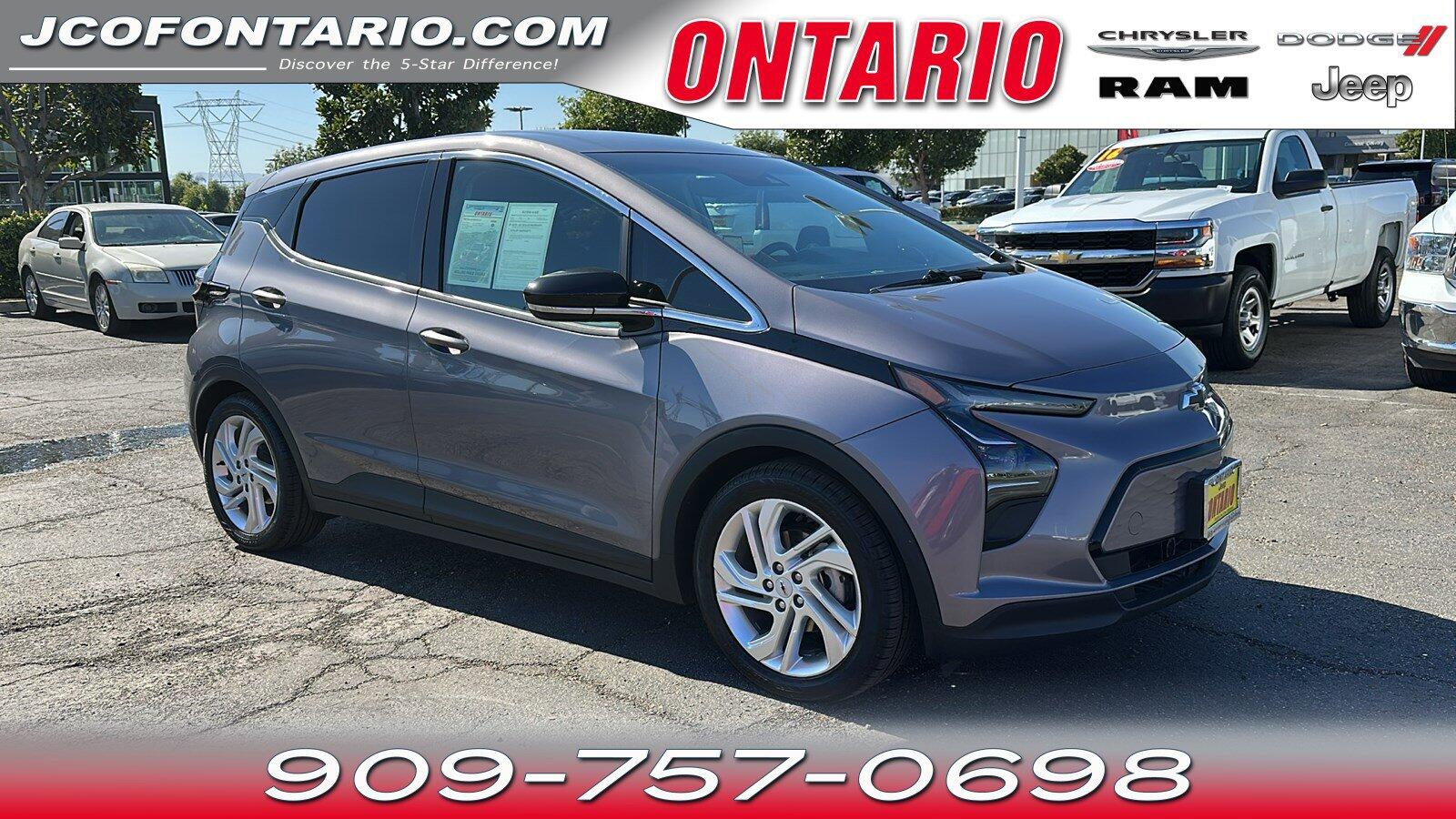 Used 2022 Chevrolet Bolt EV LT with VIN 1G1FW6S04N4124001 for sale in Ontario, CA