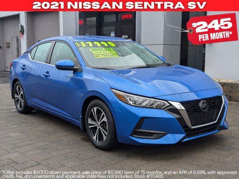 Used 2021 Nissan Sentra SV with VIN 3N1AB8CV9MY302499 for sale in Tamaqua, PA