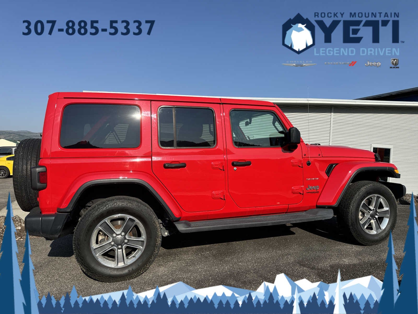 Used 2021 Jeep Wrangler Unlimited Sahara with VIN 1C4HJXEN3MW544931 for sale in Afton, WY