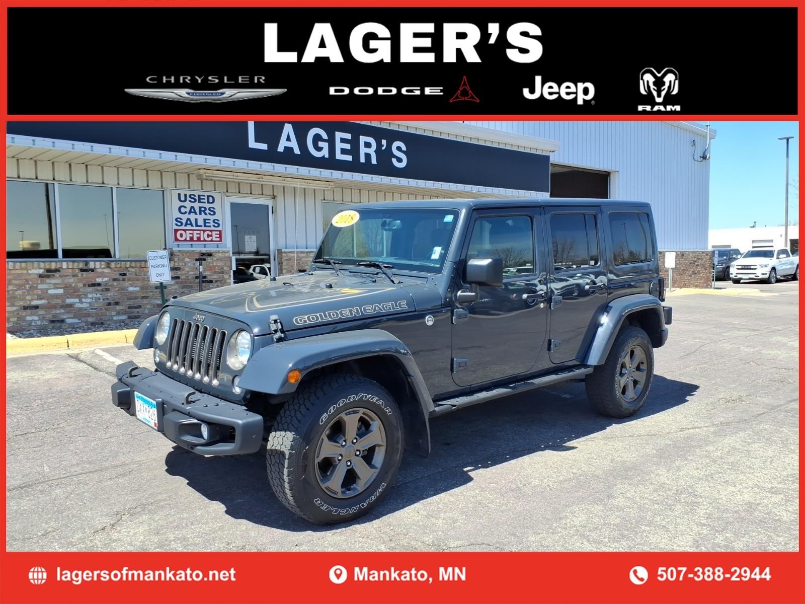 Used 2018 Jeep Wrangler JK Unlimited Golden Eagle with VIN 1C4HJWDG0JL897475 for sale in Mankato, Minnesota