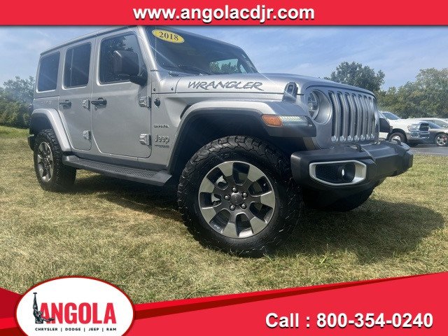 Used 2018 Jeep All-New Wrangler Unlimited Sahara with VIN 1C4HJXEG0JW131619 for sale in Angola, IN