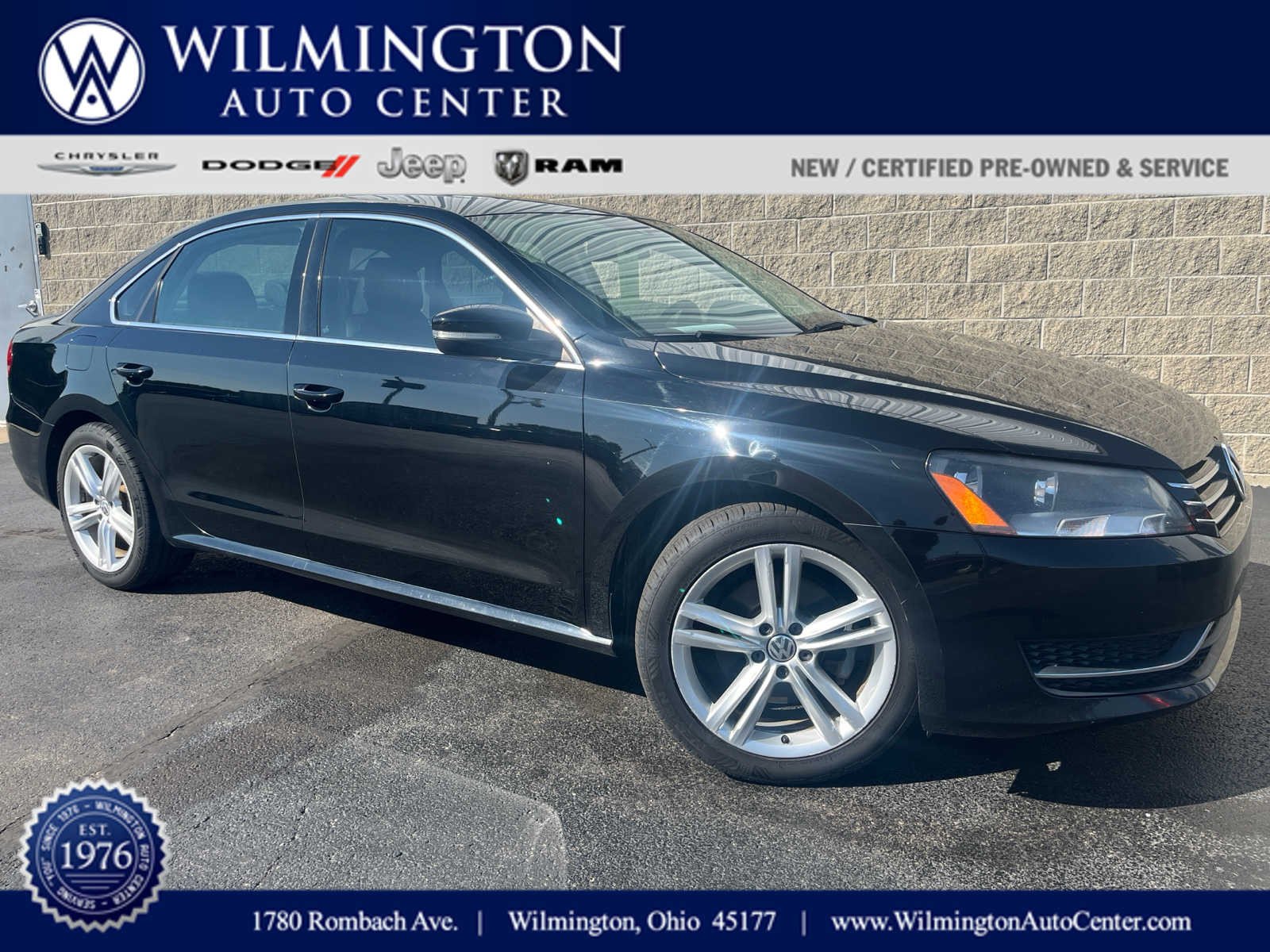 Used 2014 Volkswagen Passat SE with VIN 1VWBS7A39EC120869 for sale in Wilmington, OH