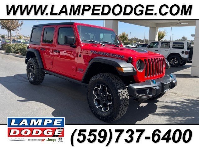 Certified 2023 Jeep Wrangler 4xe Rubicon 4XE with VIN 1C4JJXR6XPW630990 for sale in Visalia, CA