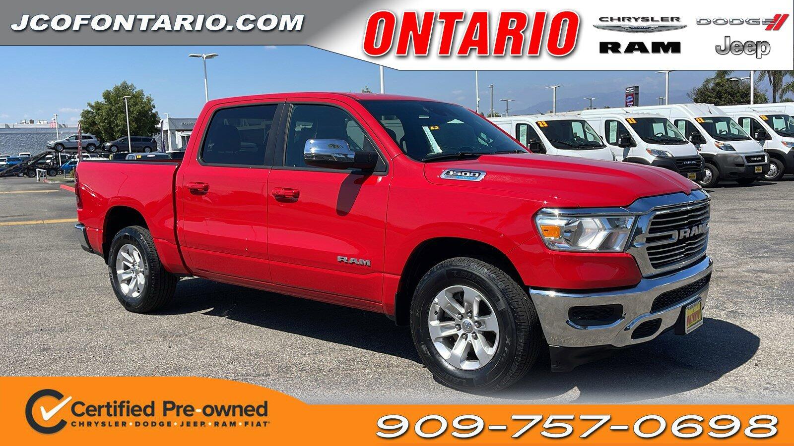 Used 2023 RAM Ram 1500 Pickup Laramie with VIN 1C6SRFJT3PN665778 for sale in Ontario, CA