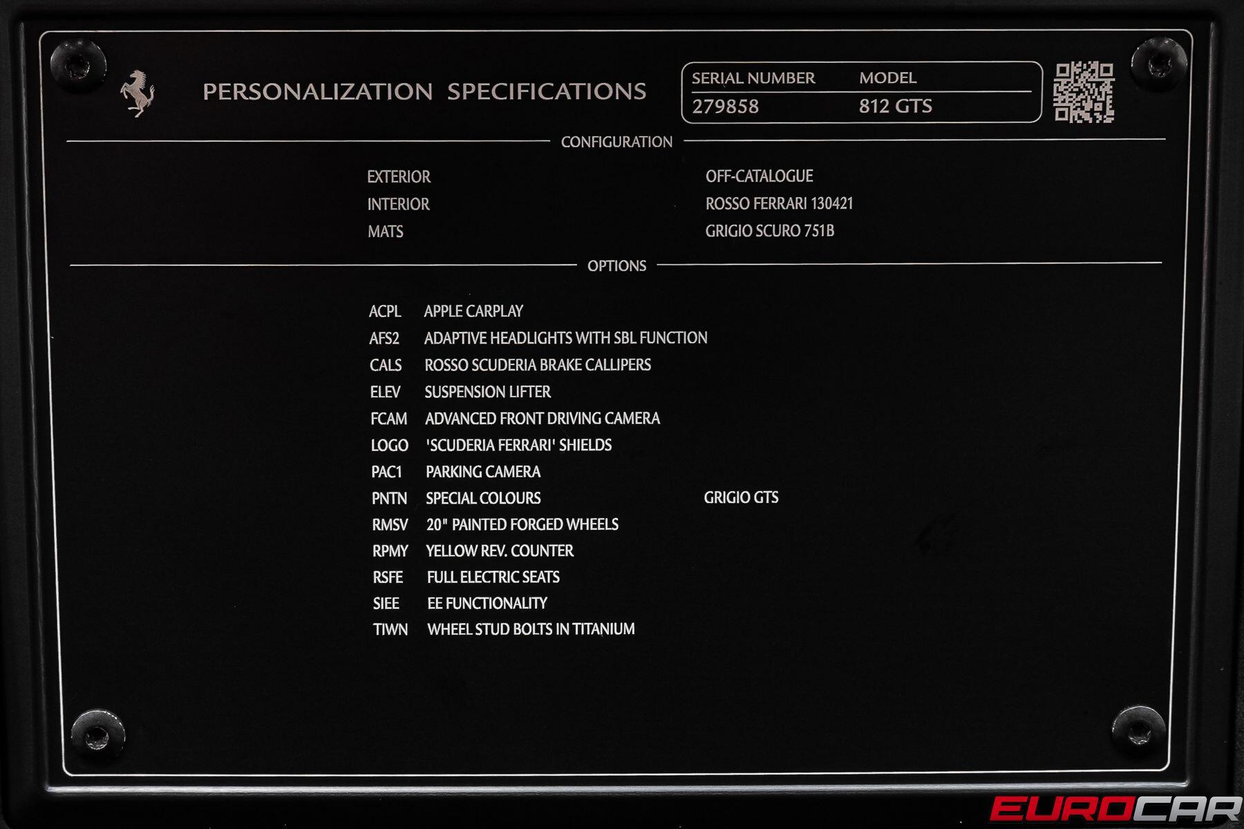 2022 Ferrari 812 GTS *FULL BODY MATTE BLACK WRAP * FRONT LIFT*Image 19